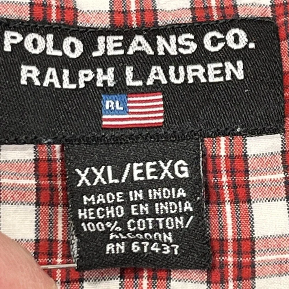 Ralph Lauren Polo Jeans Co.‎ Plaid Short Sleeve Button Up Shirt XXL